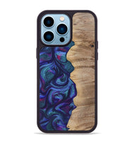 iPhone 14 Pro Max Wood+Resin Phone Case - Kris (Purple, 700077)