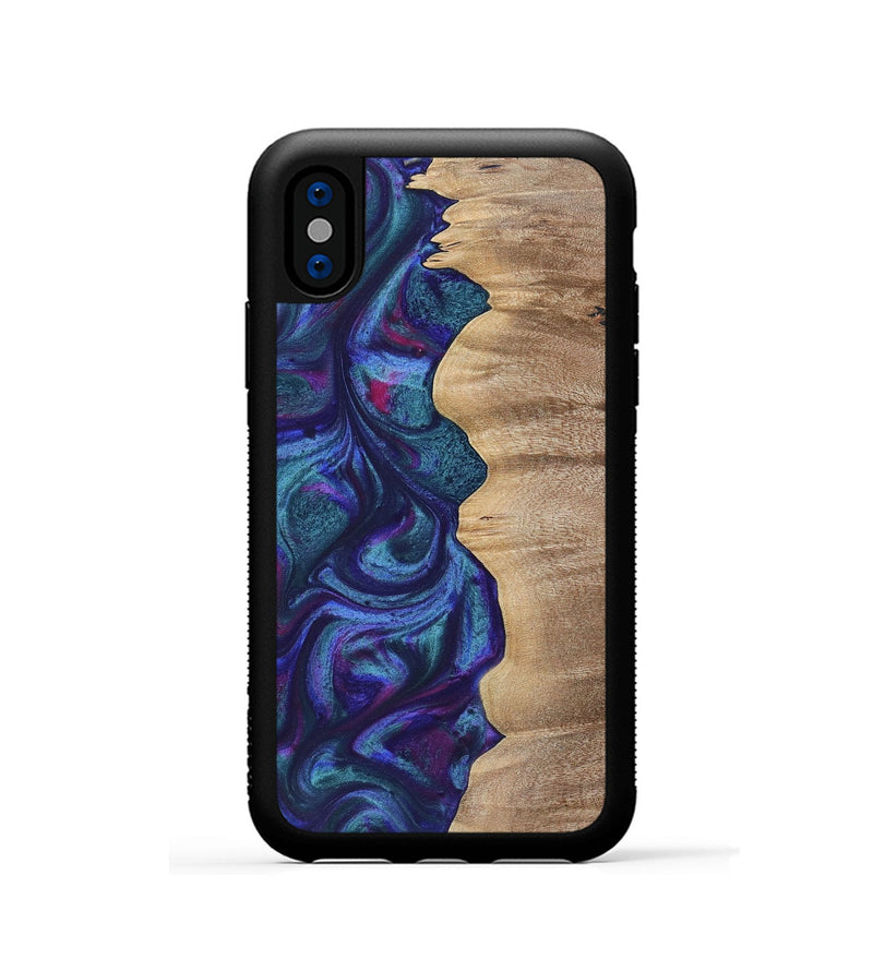 iPhone Xs Wood+Resin Phone Case - Kris (Purple, 700077)