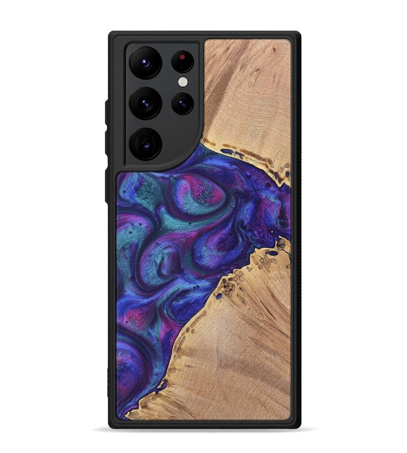 Galaxy S22 Ultra Wood+Resin Phone Case - Nick (Purple, 700078)