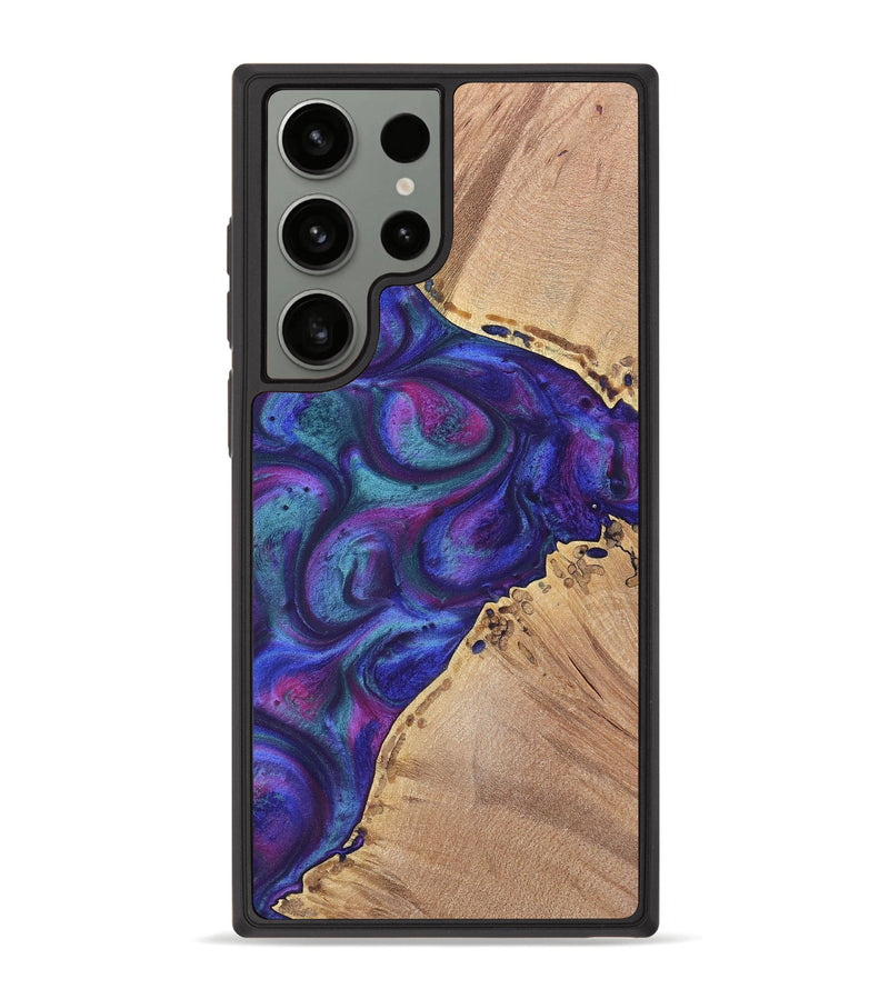 Galaxy S23 Ultra Wood+Resin Phone Case - Nick (Purple, 700078)