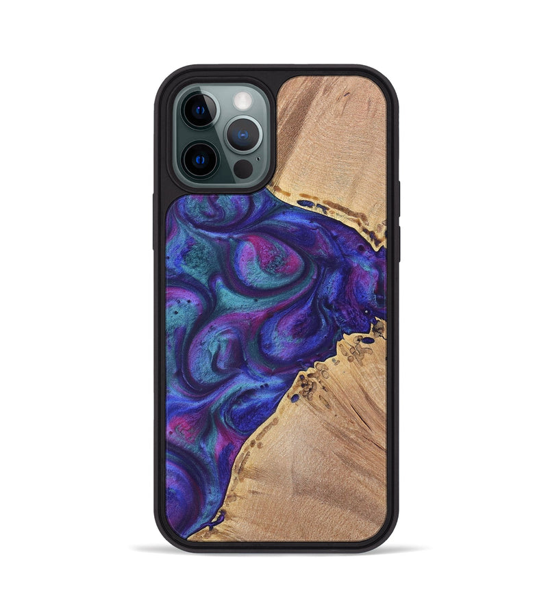iPhone 12 Pro Wood+Resin Phone Case - Nick (Purple, 700078)
