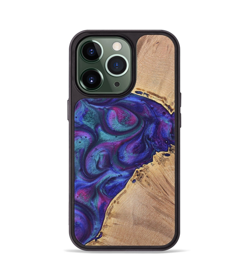 iPhone 13 Pro Wood+Resin Phone Case - Nick (Purple, 700078)