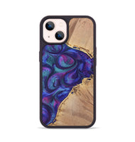 iPhone 14 Wood+Resin Phone Case - Nick (Purple, 700078)