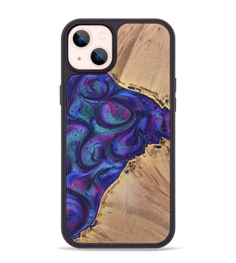 iPhone 14 Plus Wood+Resin Phone Case - Nick (Purple, 700078)