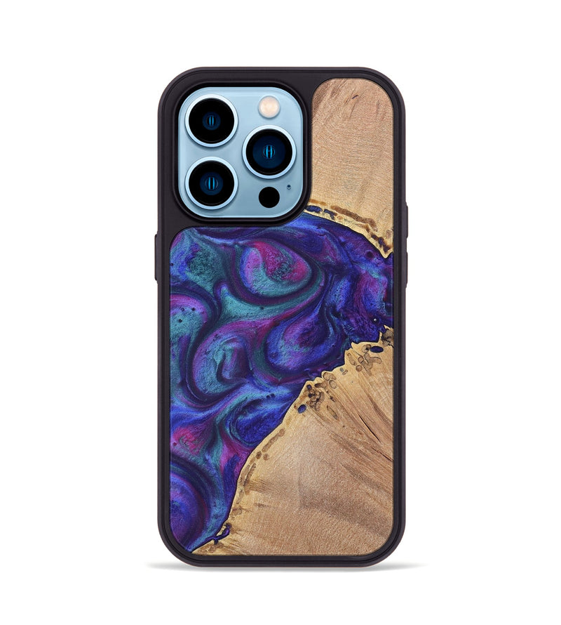 iPhone 14 Pro Wood+Resin Phone Case - Nick (Purple, 700078)