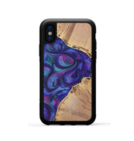 iPhone Xs Wood+Resin Phone Case - Nick (Purple, 700078)