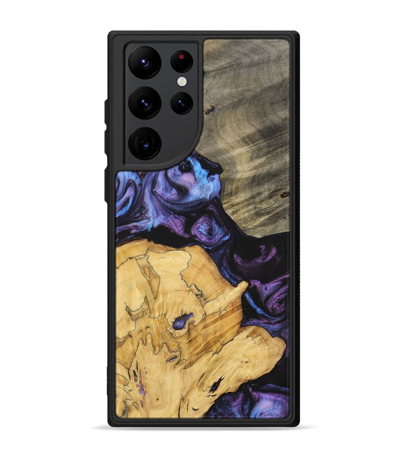 Galaxy S22 Ultra Wood+Resin Phone Case - Diamond (Purple, 700080)