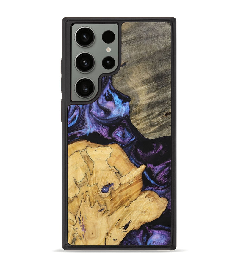 Galaxy S23 Ultra Wood+Resin Phone Case - Diamond (Purple, 700080)