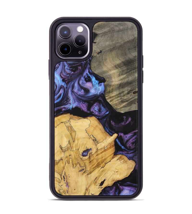 iPhone 11 Pro Max Wood+Resin Phone Case - Diamond (Purple, 700080)