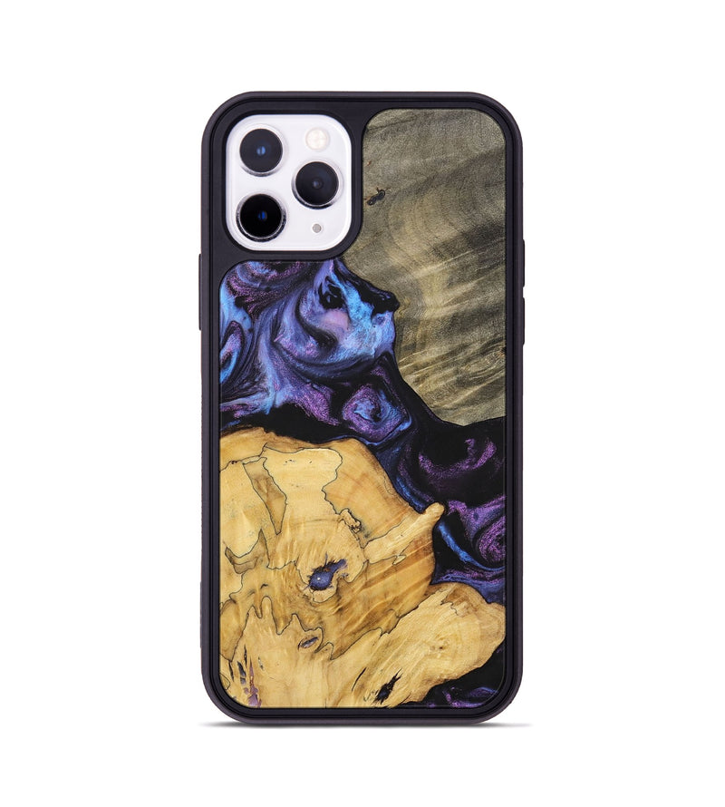 iPhone 11 Pro Wood+Resin Phone Case - Diamond (Purple, 700080)