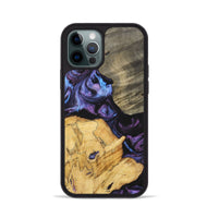 iPhone 12 Pro Wood+Resin Phone Case - Diamond (Purple, 700080)