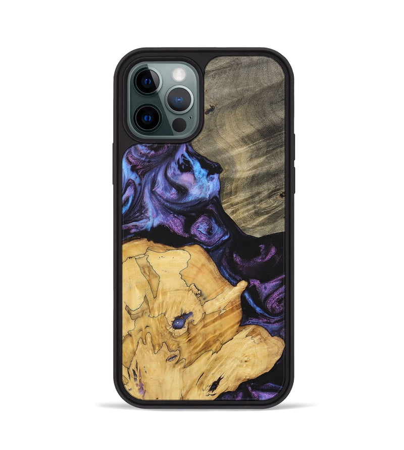 iPhone 12 Pro Wood+Resin Phone Case - Diamond (Purple, 700080)