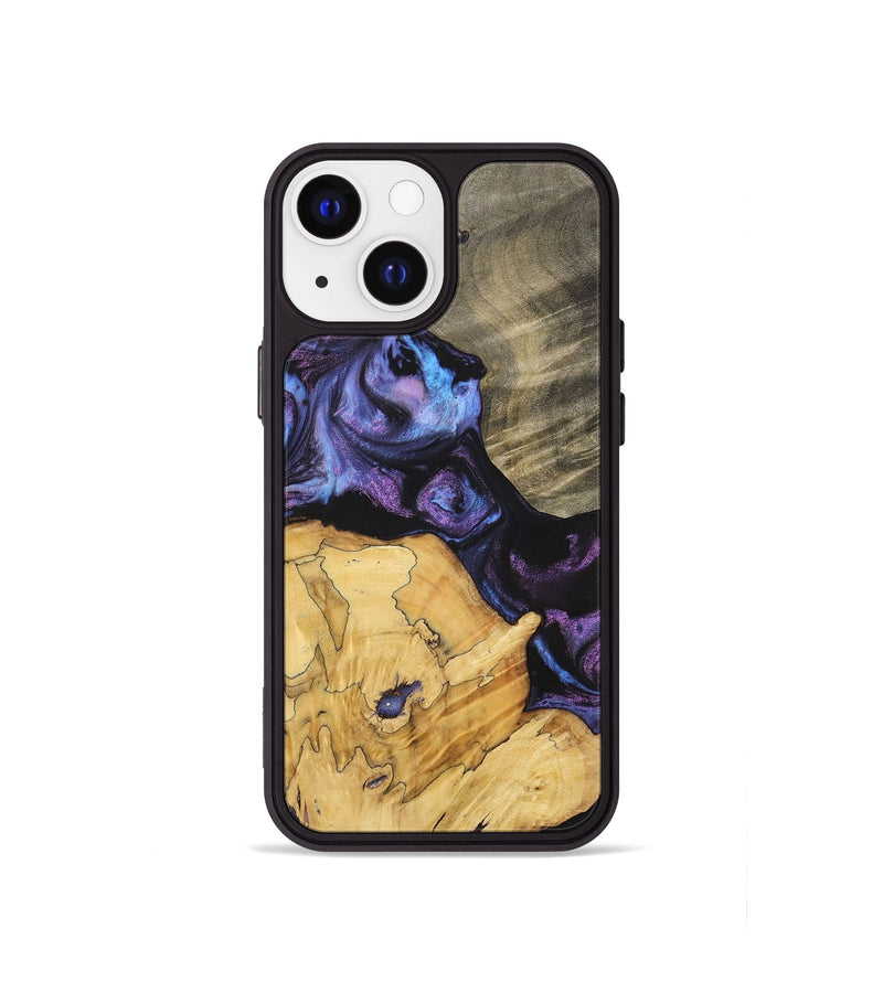 iPhone 13 mini Wood+Resin Phone Case - Diamond (Purple, 700080)