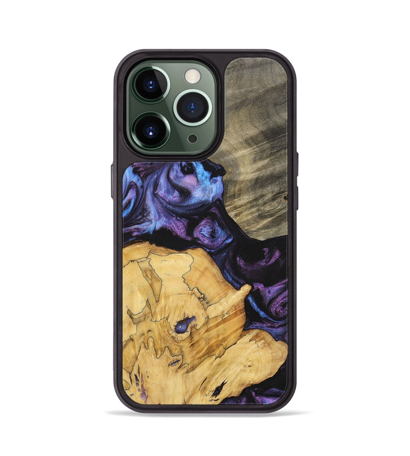 iPhone 13 Pro Wood+Resin Phone Case - Diamond (Purple, 700080)