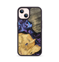 iPhone 14 Wood+Resin Phone Case - Diamond (Purple, 700080)