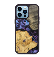 iPhone 14 Pro Max Wood+Resin Phone Case - Diamond (Purple, 700080)