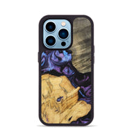 iPhone 14 Pro Wood+Resin Phone Case - Diamond (Purple, 700080)