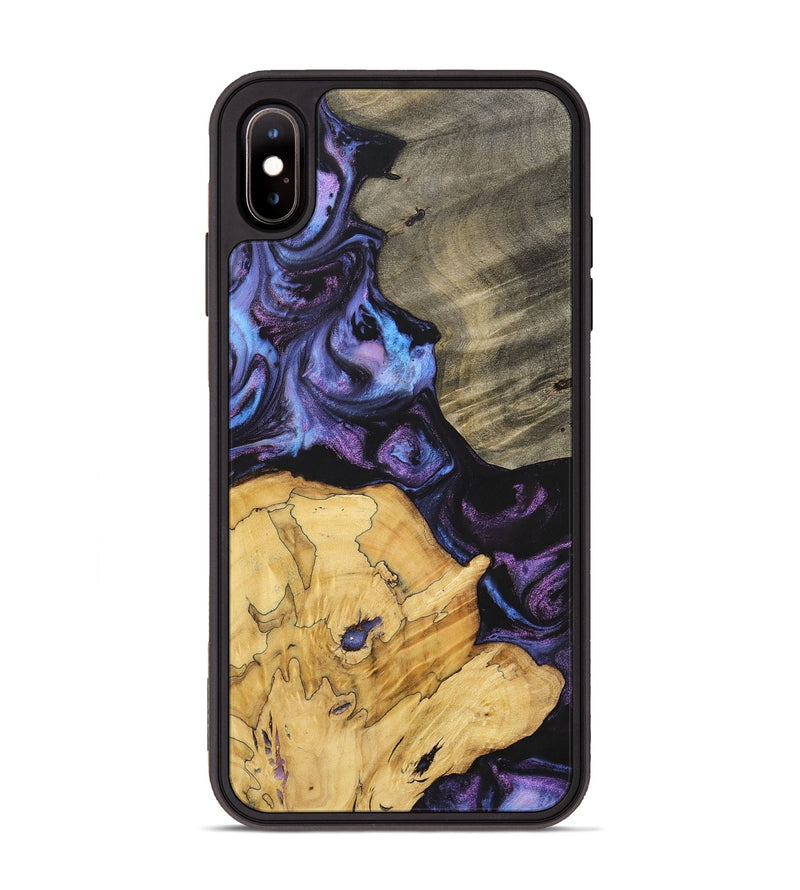 iPhone Xs Max Wood+Resin Phone Case - Diamond (Purple, 700080)