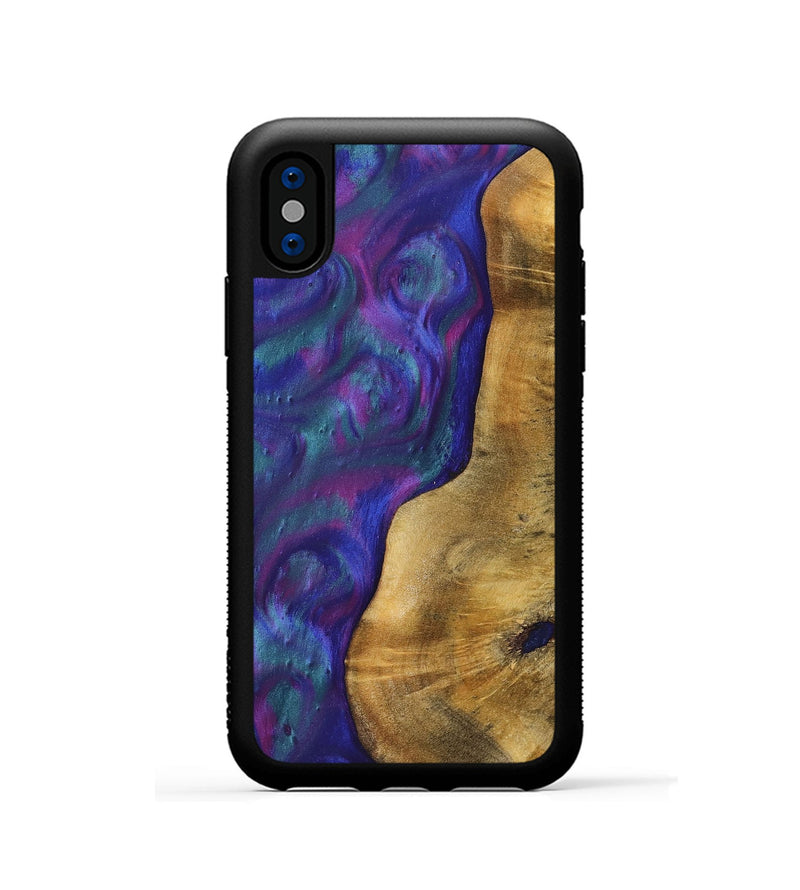 iPhone Xs Wood+Resin Phone Case - Kali (Purple, 700081)