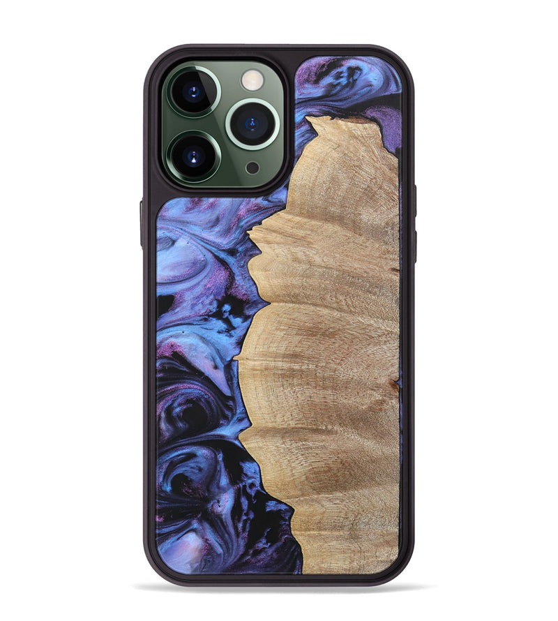 iPhone 13 Pro Max Wood+Resin Phone Case - Taylor (Purple, 700085)