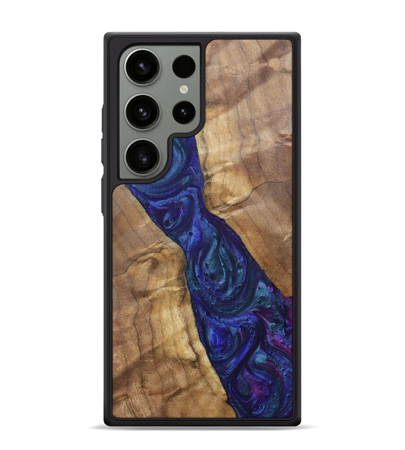 Galaxy S24 Ultra Wood+Resin Phone Case - Ronnie (Purple, 700086)