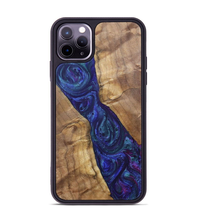 iPhone 11 Pro Max Wood+Resin Phone Case - Ronnie (Purple, 700086)