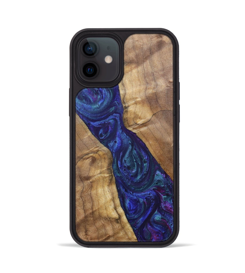 iPhone 12 Wood+Resin Phone Case - Ronnie (Purple, 700086)