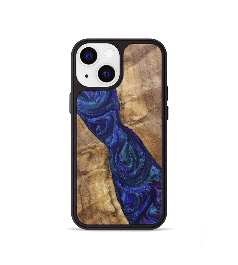 iPhone 13 mini Wood+Resin Phone Case - Ronnie (Purple, 700086)