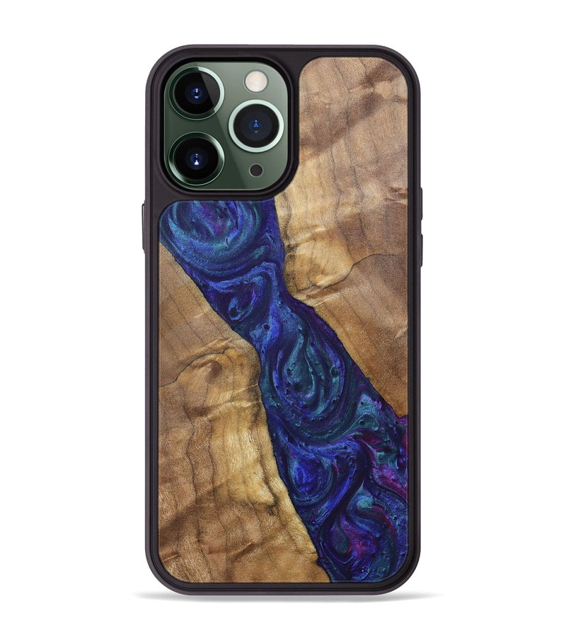 iPhone 13 Pro Max Wood+Resin Phone Case - Ronnie (Purple, 700086)