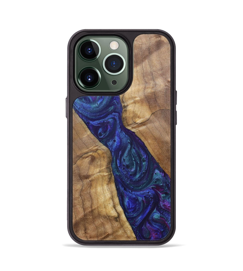 iPhone 13 Pro Wood+Resin Phone Case - Ronnie (Purple, 700086)