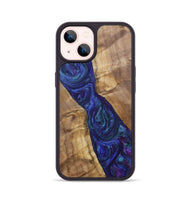 iPhone 14 Wood+Resin Phone Case - Ronnie (Purple, 700086)