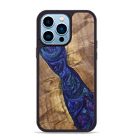 iPhone 14 Pro Max Wood+Resin Phone Case - Ronnie (Purple, 700086)