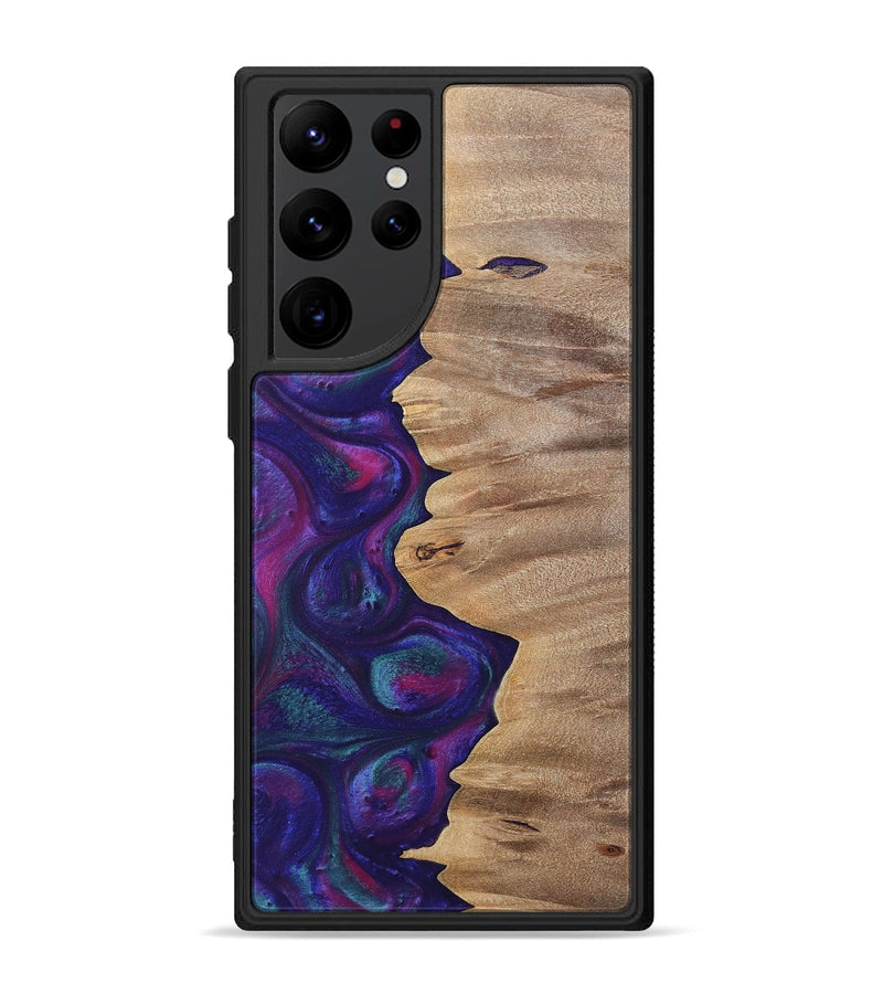 Galaxy S22 Ultra Wood+Resin Phone Case - Lucille (Purple, 700089)