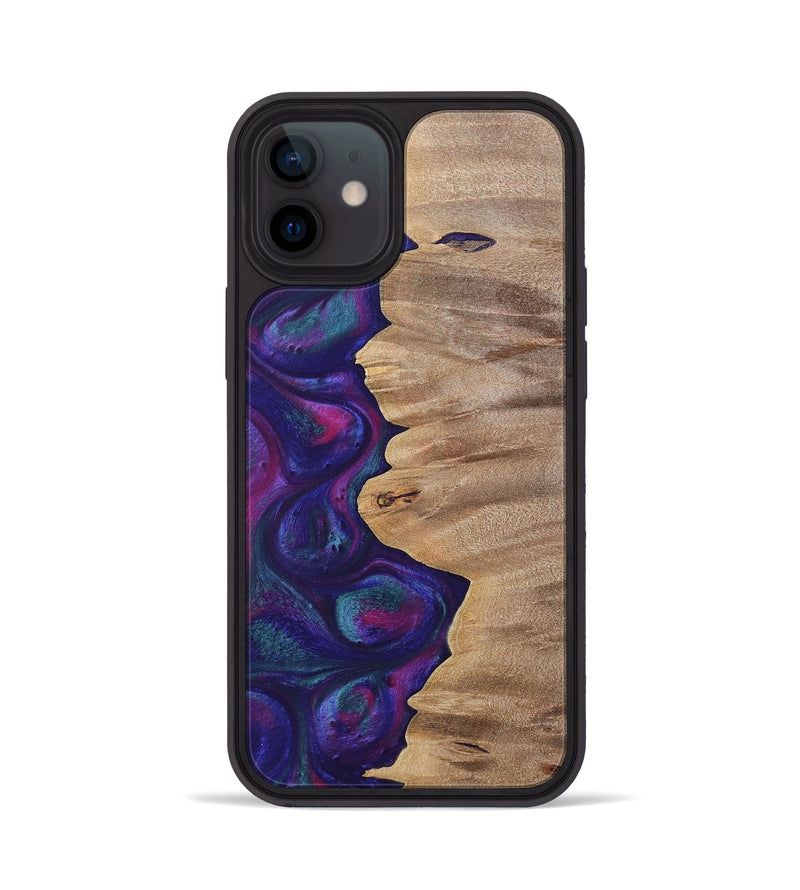 iPhone 12 Wood+Resin Phone Case - Lucille (Purple, 700089)