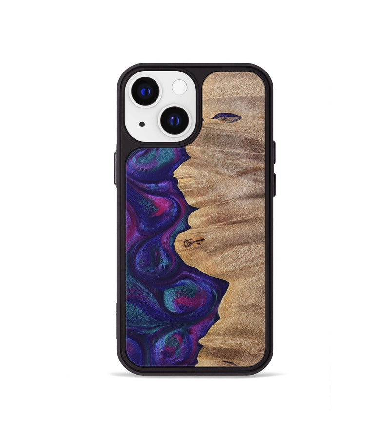 iPhone 13 mini Wood+Resin Phone Case - Lucille (Purple, 700089)