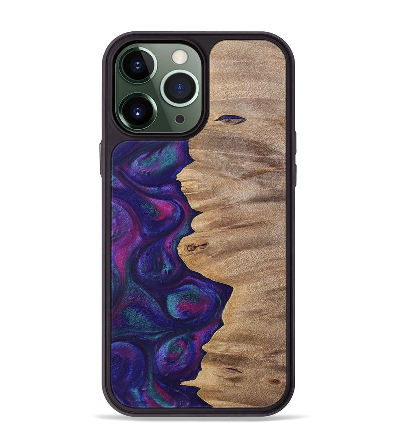 iPhone 13 Pro Max Wood+Resin Phone Case - Lucille (Purple, 700089)
