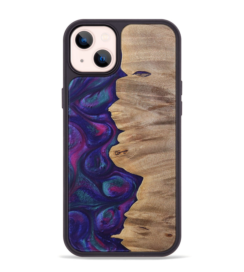 iPhone 14 Plus Wood+Resin Phone Case - Lucille (Purple, 700089)