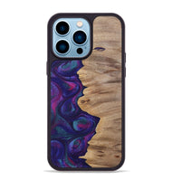 iPhone 14 Pro Max Wood+Resin Phone Case - Lucille (Purple, 700089)
