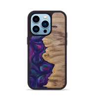 iPhone 14 Pro Wood+Resin Phone Case - Lucille (Purple, 700089)