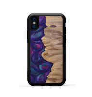 iPhone Xs Wood+Resin Phone Case - Lucille (Purple, 700089)
