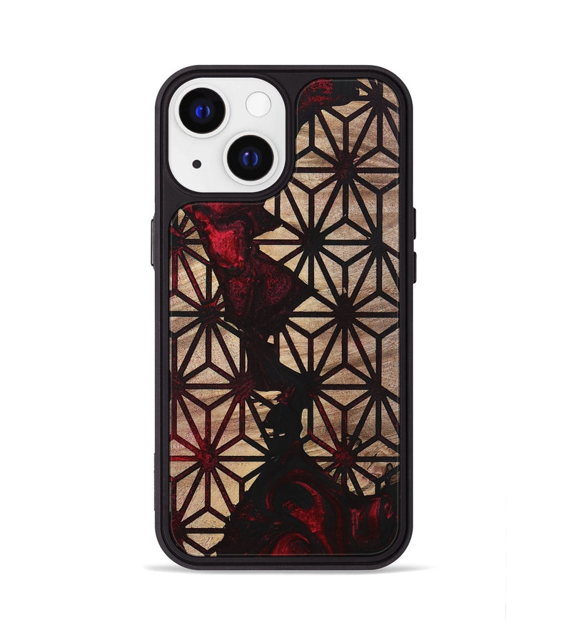 iPhone 13 Wood+Resin Phone Case - Daphne (Pattern, 700091)