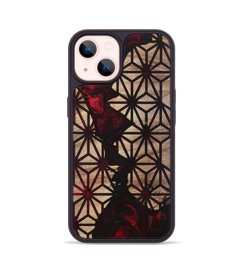 iPhone 14 Wood+Resin Phone Case - Daphne (Pattern, 700091)