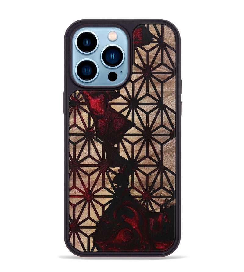 iPhone 14 Pro Max Wood+Resin Phone Case - Daphne (Pattern, 700091)