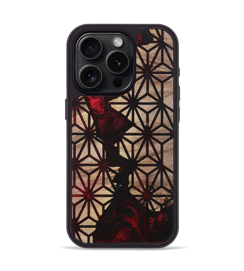 iPhone 15 Pro Wood+Resin Phone Case - Daphne (Pattern, 700091)