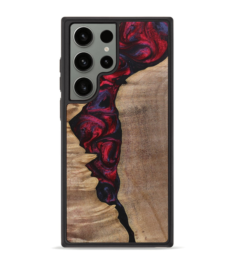 Galaxy S23 Ultra Wood+Resin Phone Case - Craig (Red, 700103)