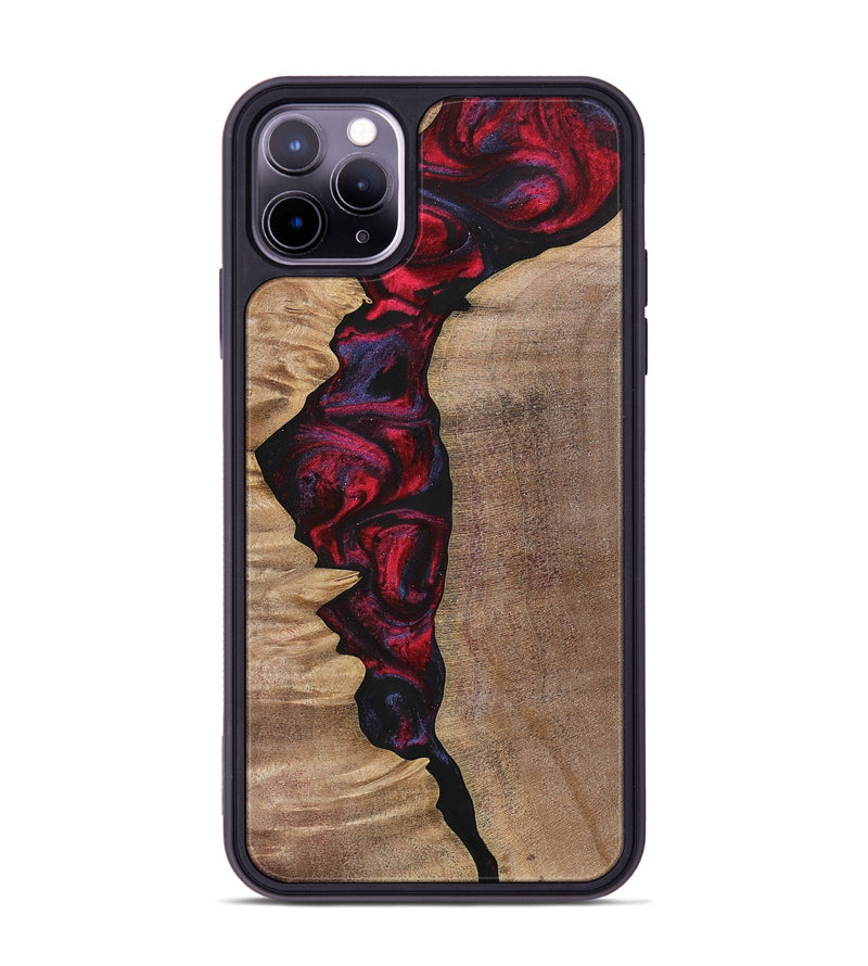 iPhone 11 Pro Max Wood+Resin Phone Case - Craig (Red, 700103)