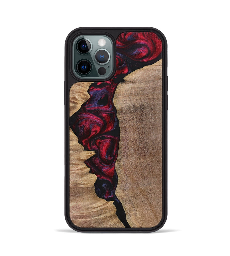iPhone 12 Pro Wood+Resin Phone Case - Craig (Red, 700103)