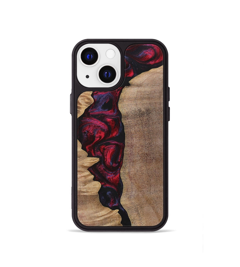 iPhone 13 mini Wood+Resin Phone Case - Craig (Red, 700103)