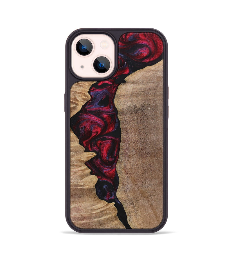 iPhone 14 Wood+Resin Phone Case - Craig (Red, 700103)