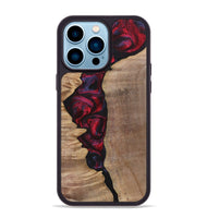 iPhone 14 Pro Max Wood+Resin Phone Case - Craig (Red, 700103)